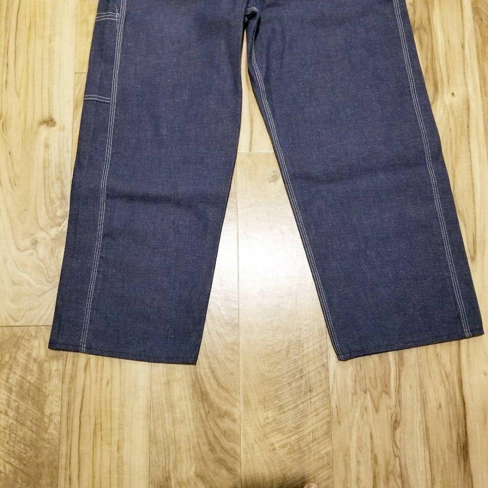 Vintage 60s SEARS Denim Bib Overalls NOS Union Made Utility Gorpcore Lagenlook - Picture 9 of 13